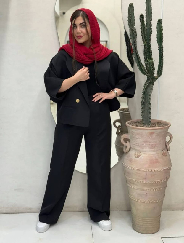 کت و شلوار کرپ مازراتی نیلا