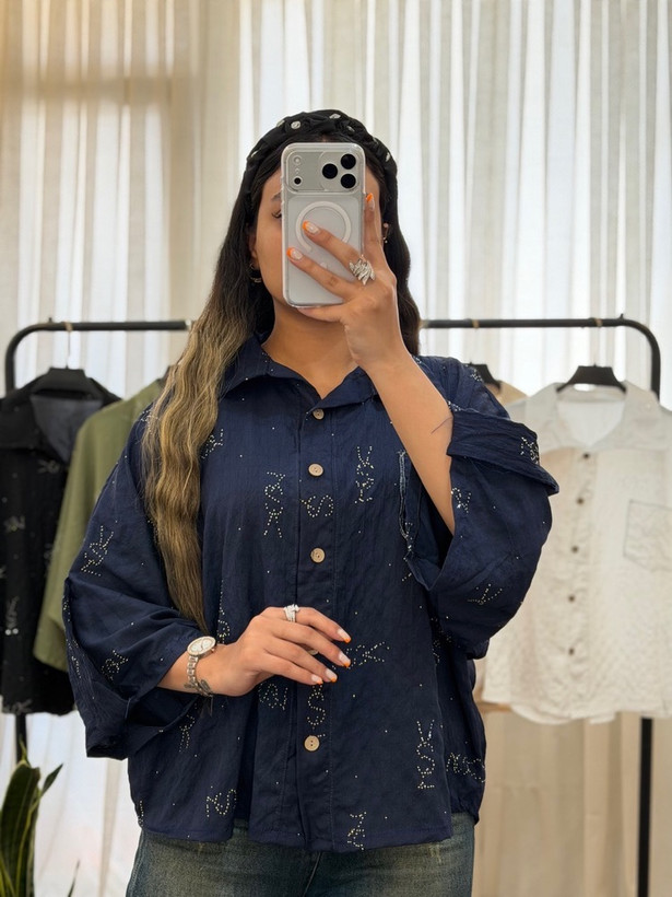 شومیز باکسی نگینی ینزی