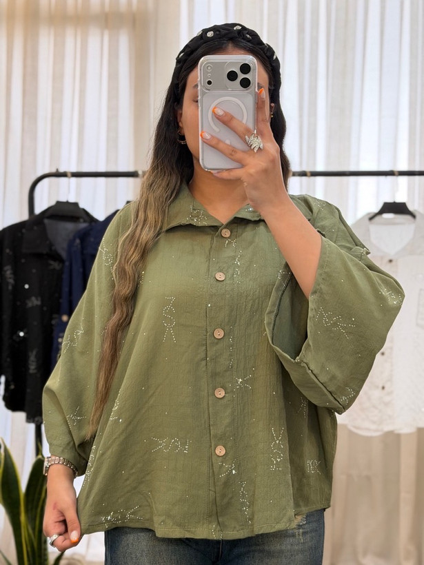 شومیز باکسی نگینی ینزی